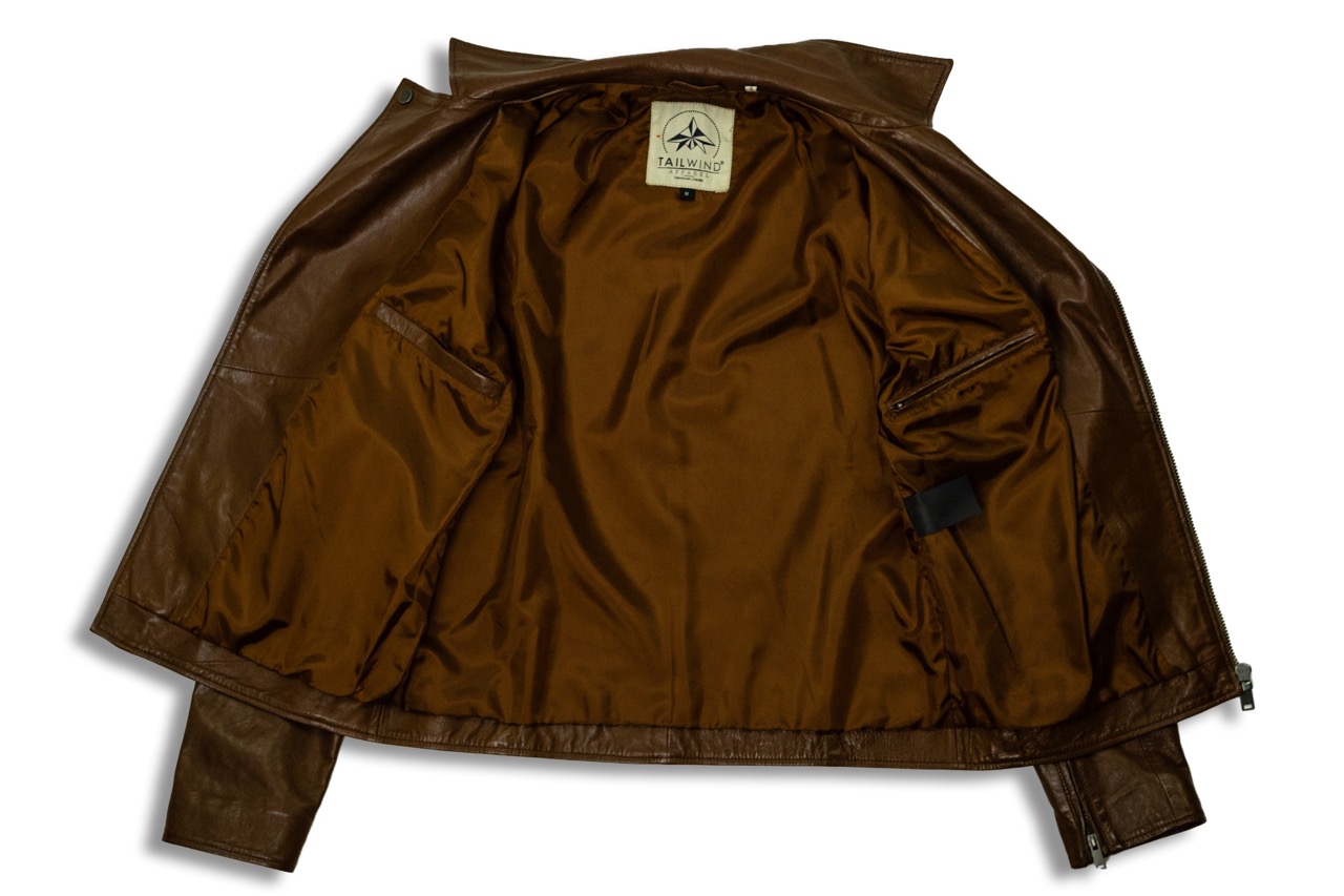 Apparel Tailwind - Biker Camel Brown Leather Jacket 737