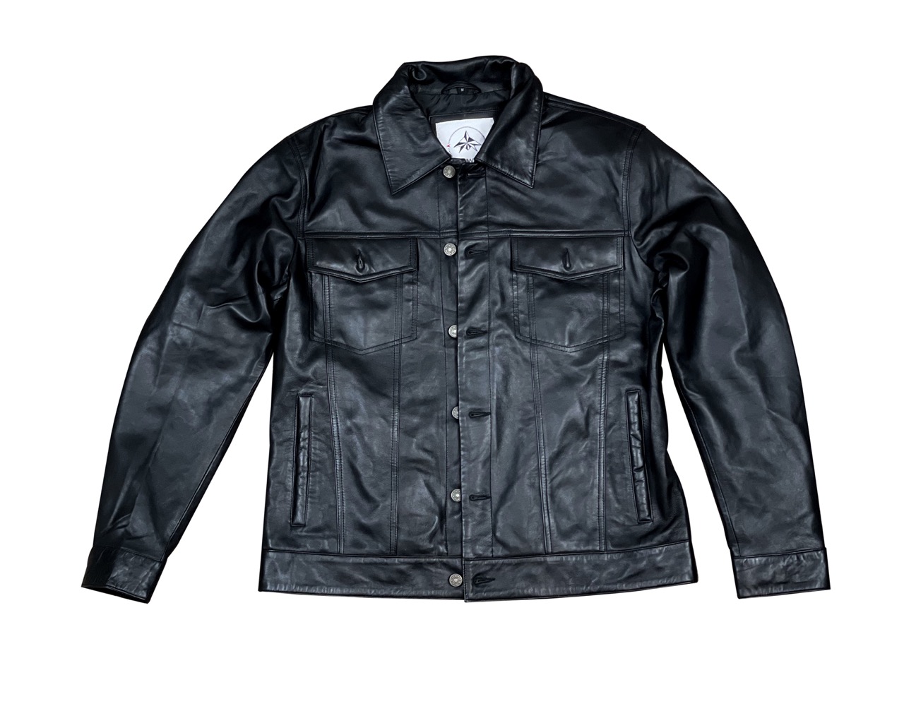 Black Denim Style Leather Jacket - Tailwind Apparel